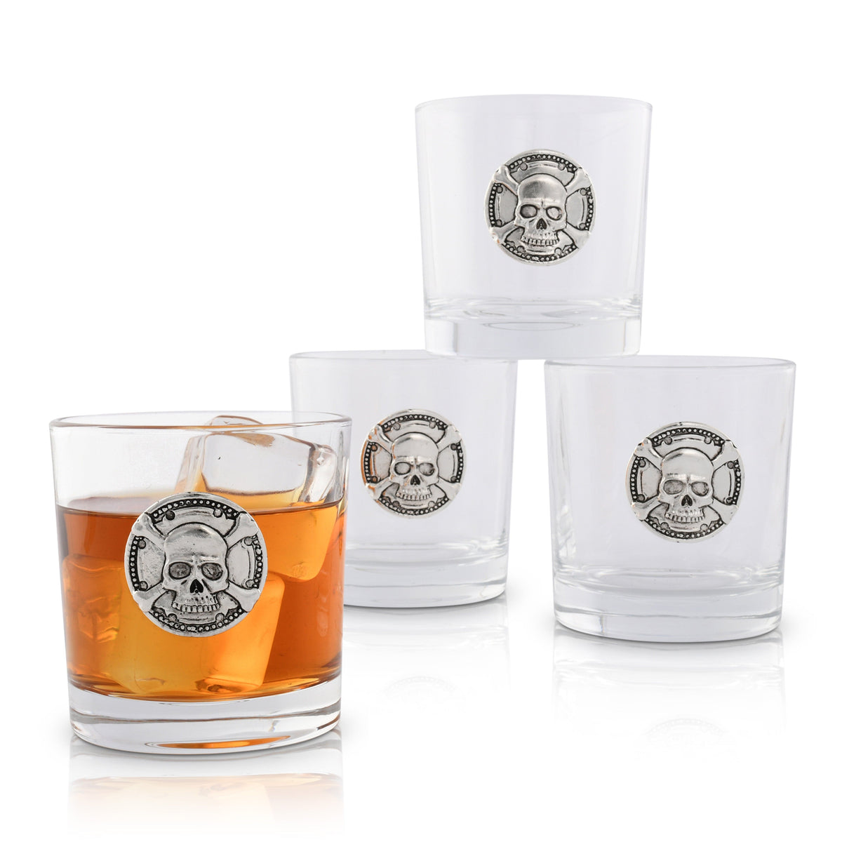Arthur Court Holidays Skull Bar Glasses Set of 4