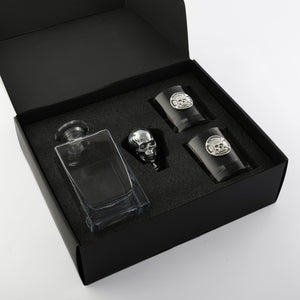 Arthur Court Holidays Skull Decanter Set with a set Double old Glasses