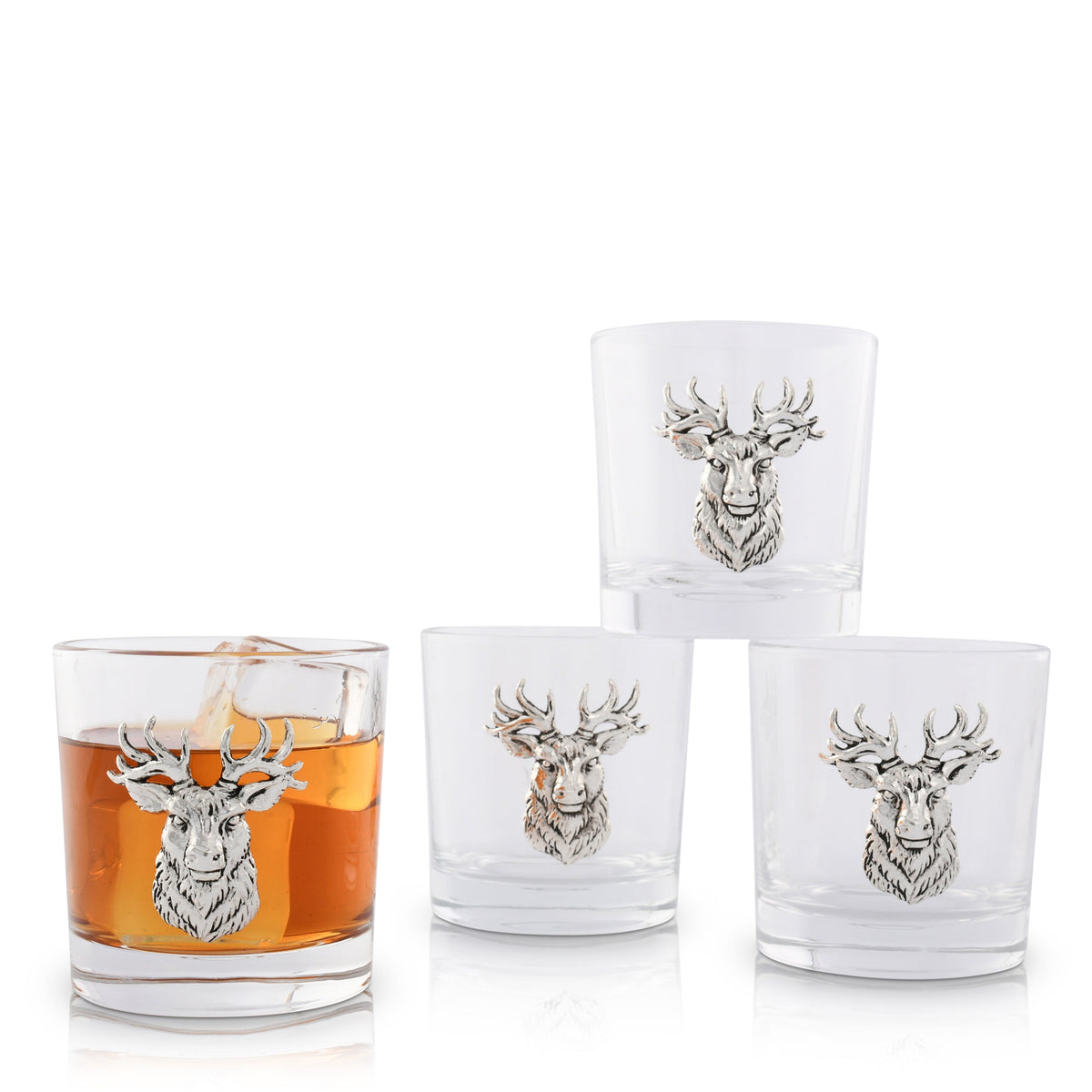 Arthur Court Lodge Style Elk Head Bar Glasses Set of 4