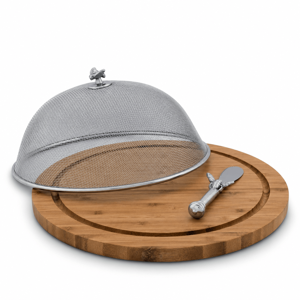 Arthur Court Magnolia Bee 3 Piece Picnic Cheese Board / Spreader