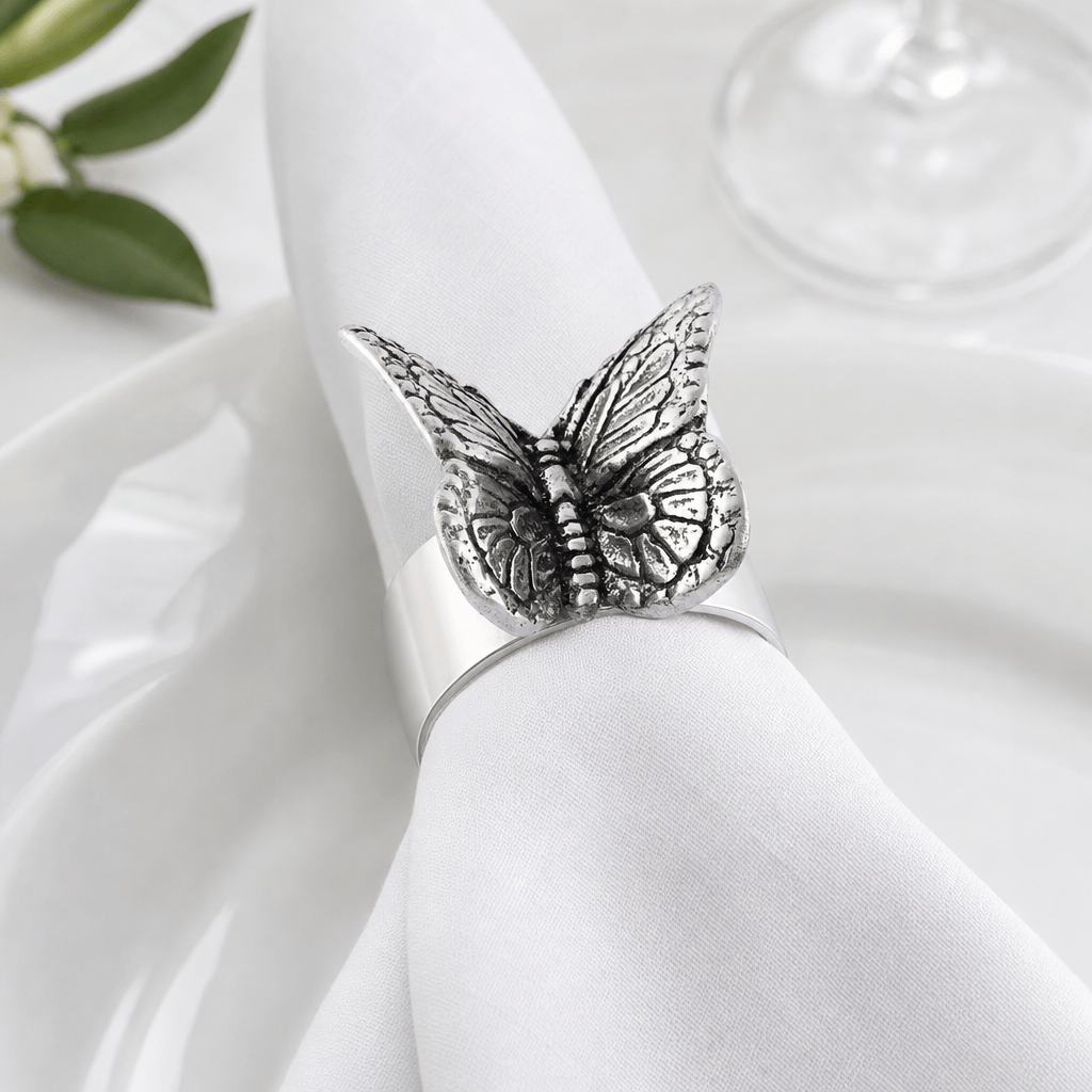Arthur Court Magnolia Butterfly Napkin Rings - set of 4