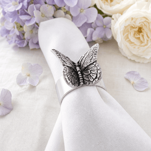 Arthur Court Magnolia Butterfly Napkin Rings - set of 4