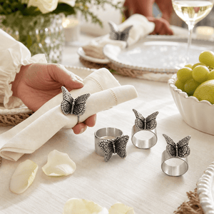 Arthur Court Magnolia Butterfly Napkin Rings - set of 4