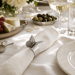 Arthur Court Magnolia Butterfly Napkin Rings - set of 4