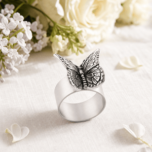 Arthur Court Magnolia Butterfly Napkin Rings - set of 4