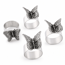 Arthur Court Magnolia Butterfly Napkin Rings - set of 4