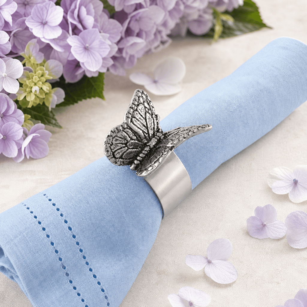 Arthur Court Magnolia Butterfly Napkin Rings - set of 4
