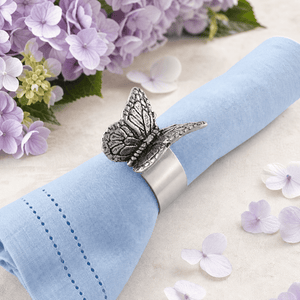 Arthur Court Magnolia Butterfly Napkin Rings - set of 4
