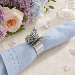 Arthur Court Magnolia Butterfly Napkin Rings - set of 4