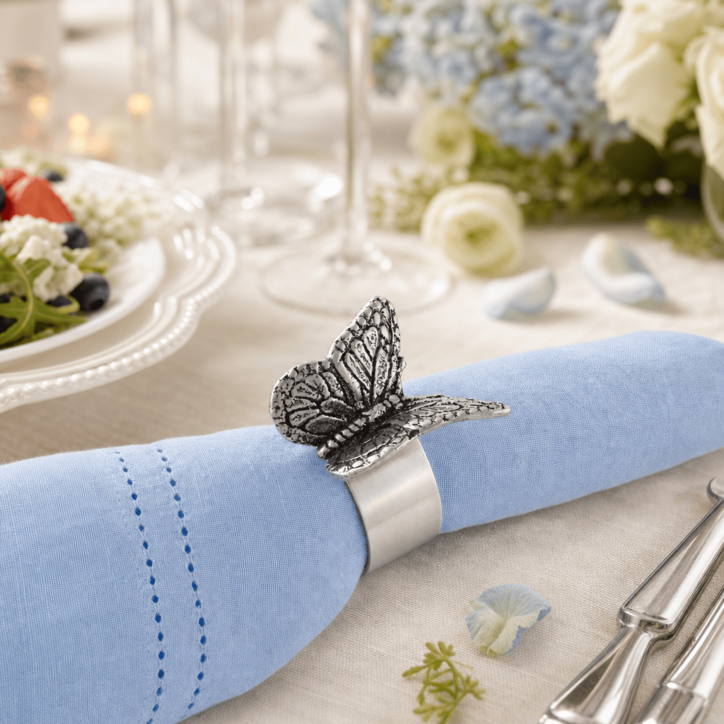Arthur Court Magnolia Butterfly Napkin Rings - set of 4