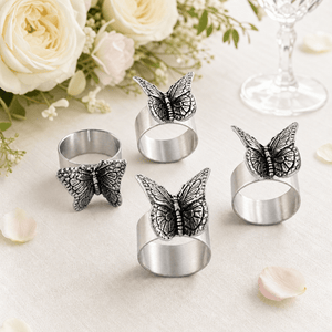 Arthur Court Magnolia Butterfly Napkin Rings - set of 4