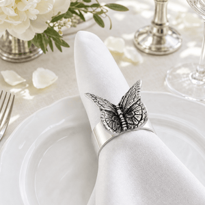 Arthur Court Magnolia Butterfly Napkin Rings - set of 4