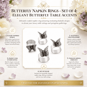 Arthur Court Magnolia Butterfly Napkin Rings - set of 4