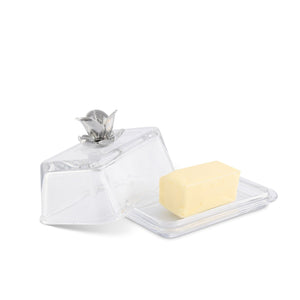 Arthur Court Magnolia Glass Butter Dish - Magnolia