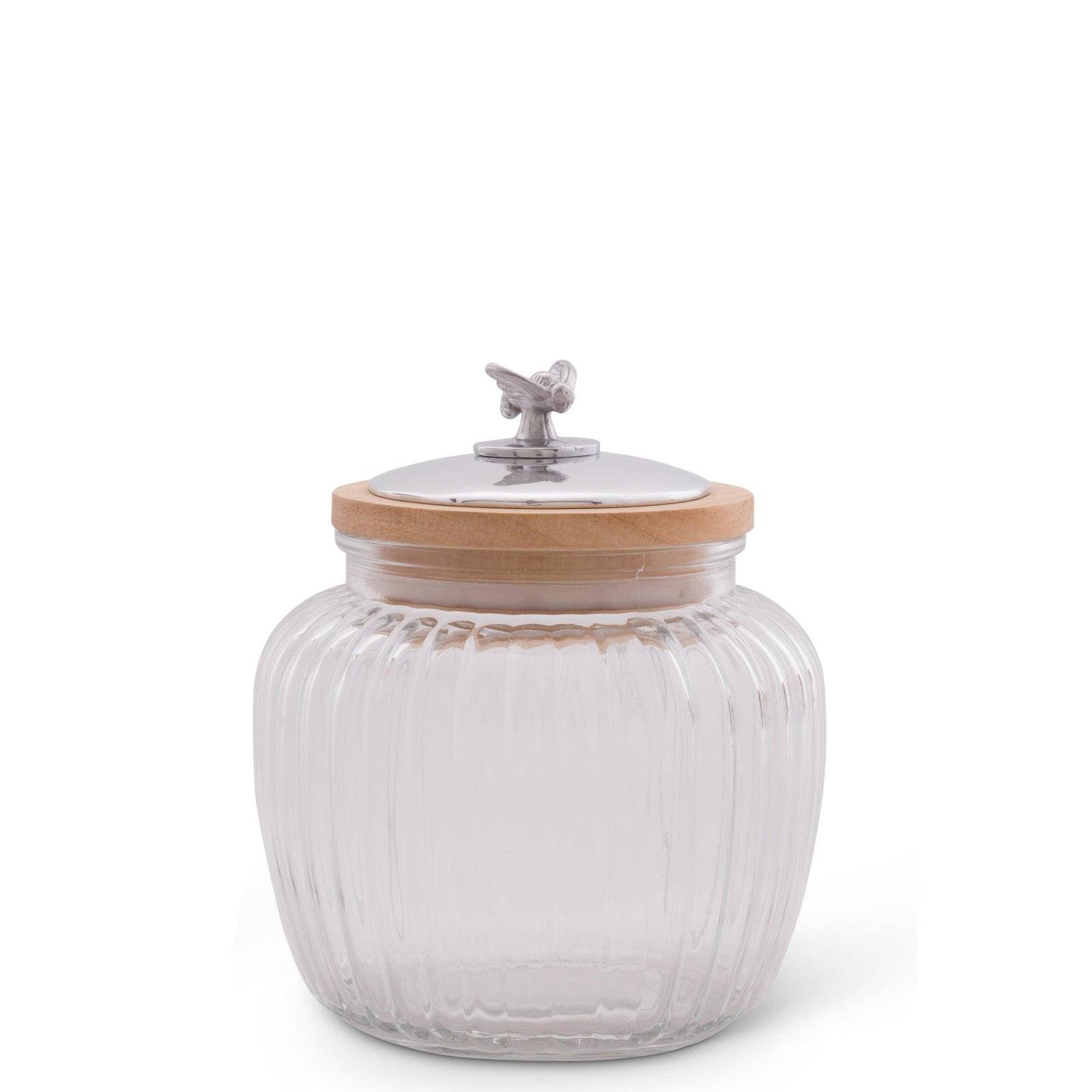 Arthur Court Magnolia Honey Bee Knob Glass Canisters
