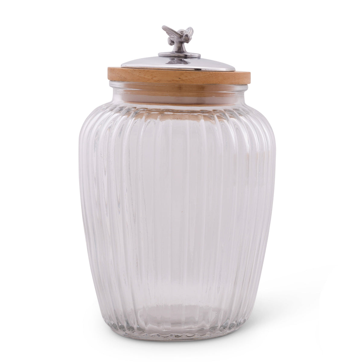 Arthur Court Magnolia Honey Bee Knob Glass Canisters