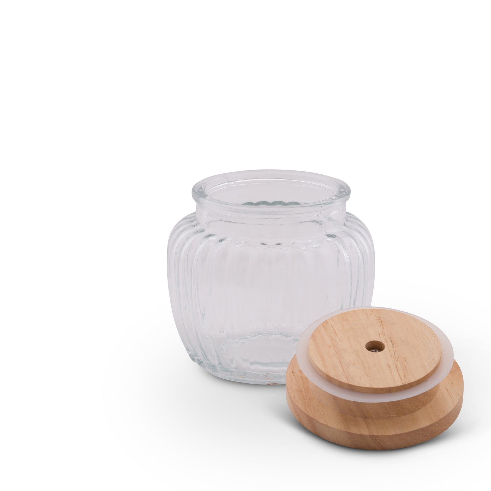 Arthur Court Magnolia Honey Bee Knob Glass Canisters