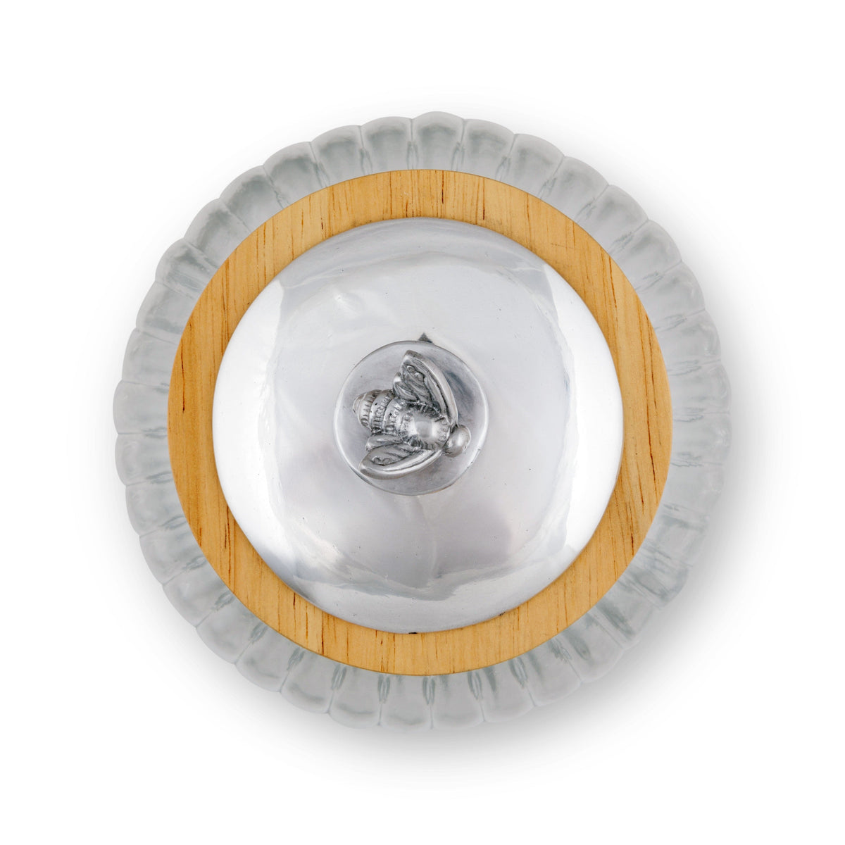 Arthur Court Magnolia Honey Bee Knob Glass Canisters