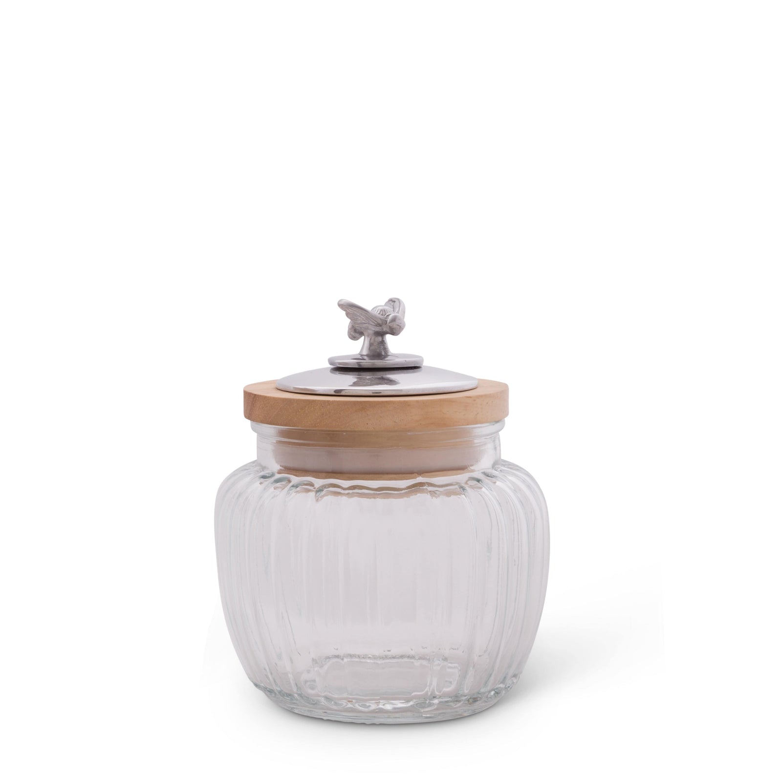 Arthur Court Magnolia Honey Bee Knob Glass Canisters