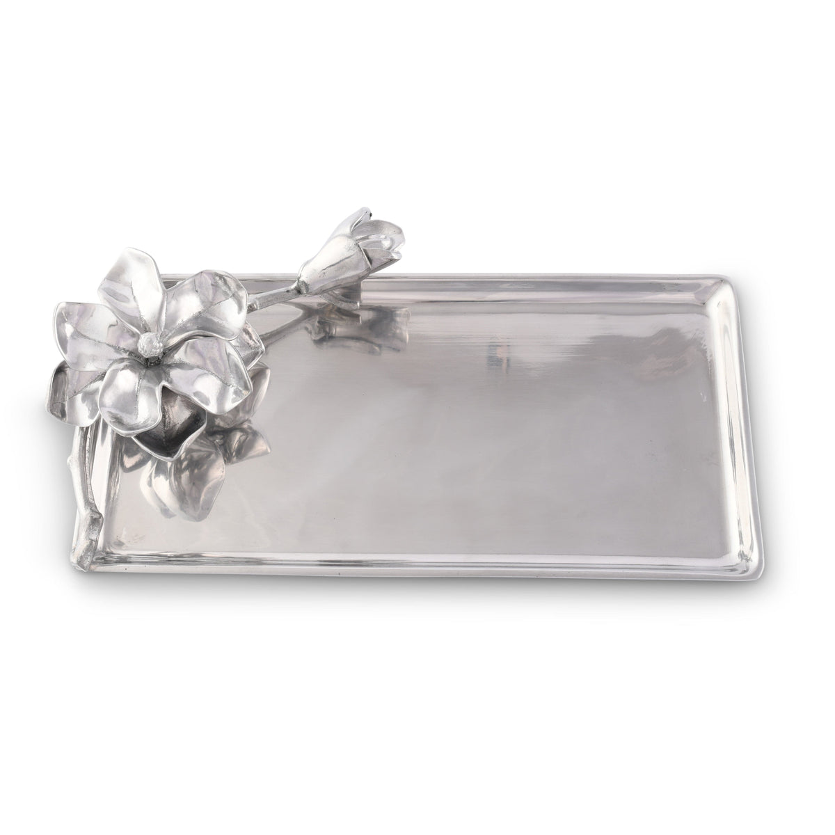 Floral Design Aluminum Magnolia Tray for Decorative Display