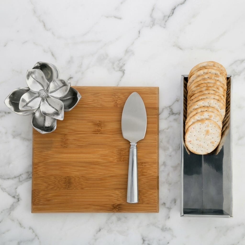 Arthur Court Magnolia Magnolia Bamboo Cheese Set