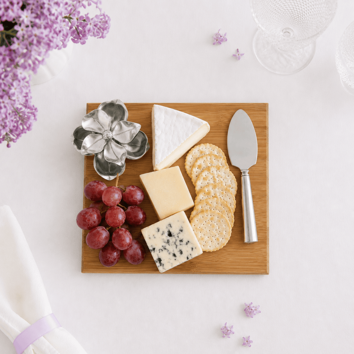 Arthur Court Magnolia Magnolia Bamboo Cheese Set