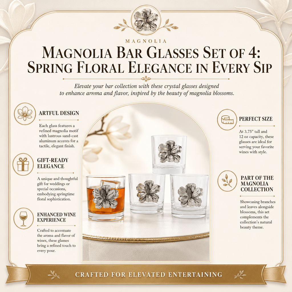 Arthur Court Magnolia Magnolia Bar Glasses Set of 4