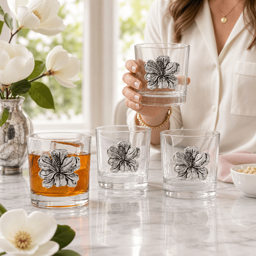 Arthur Court Magnolia Magnolia Bar Glasses Set of 4