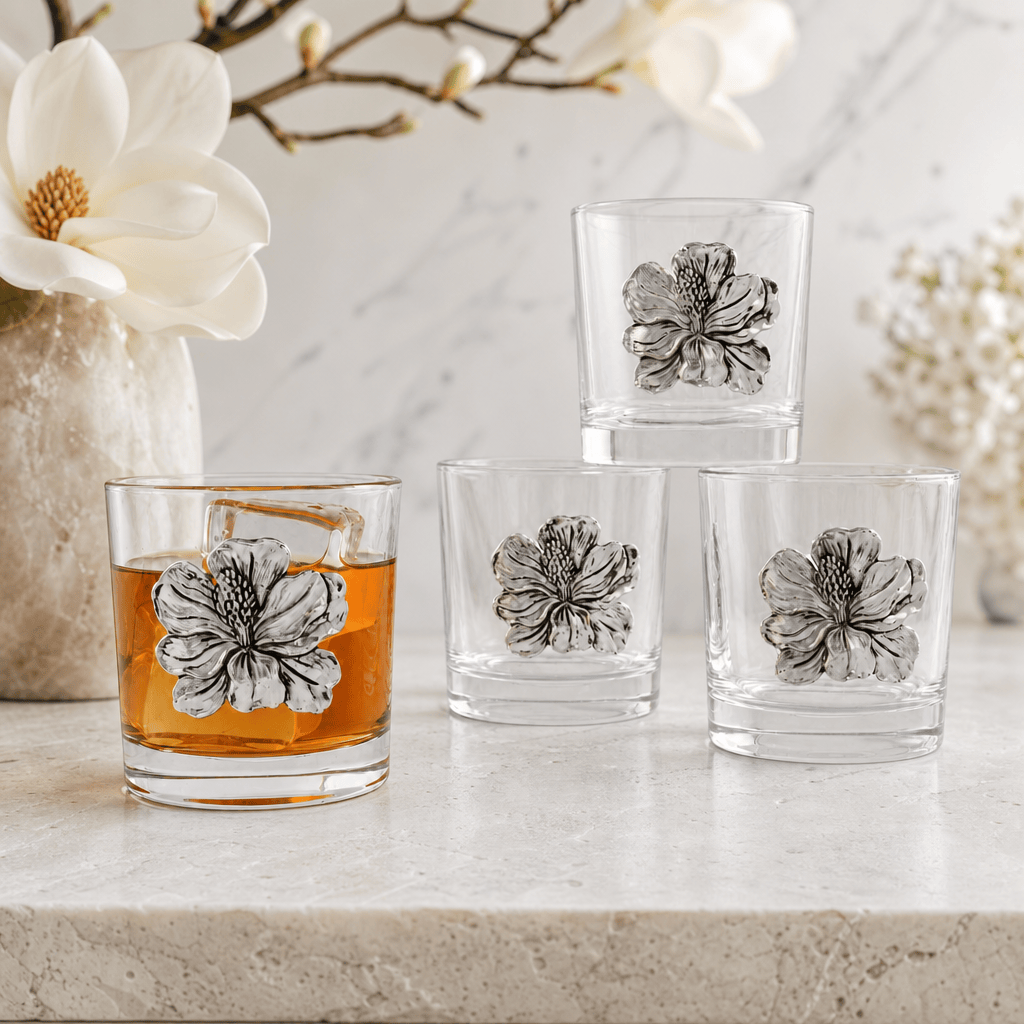 Arthur Court Magnolia Magnolia Bar Glasses Set of 4