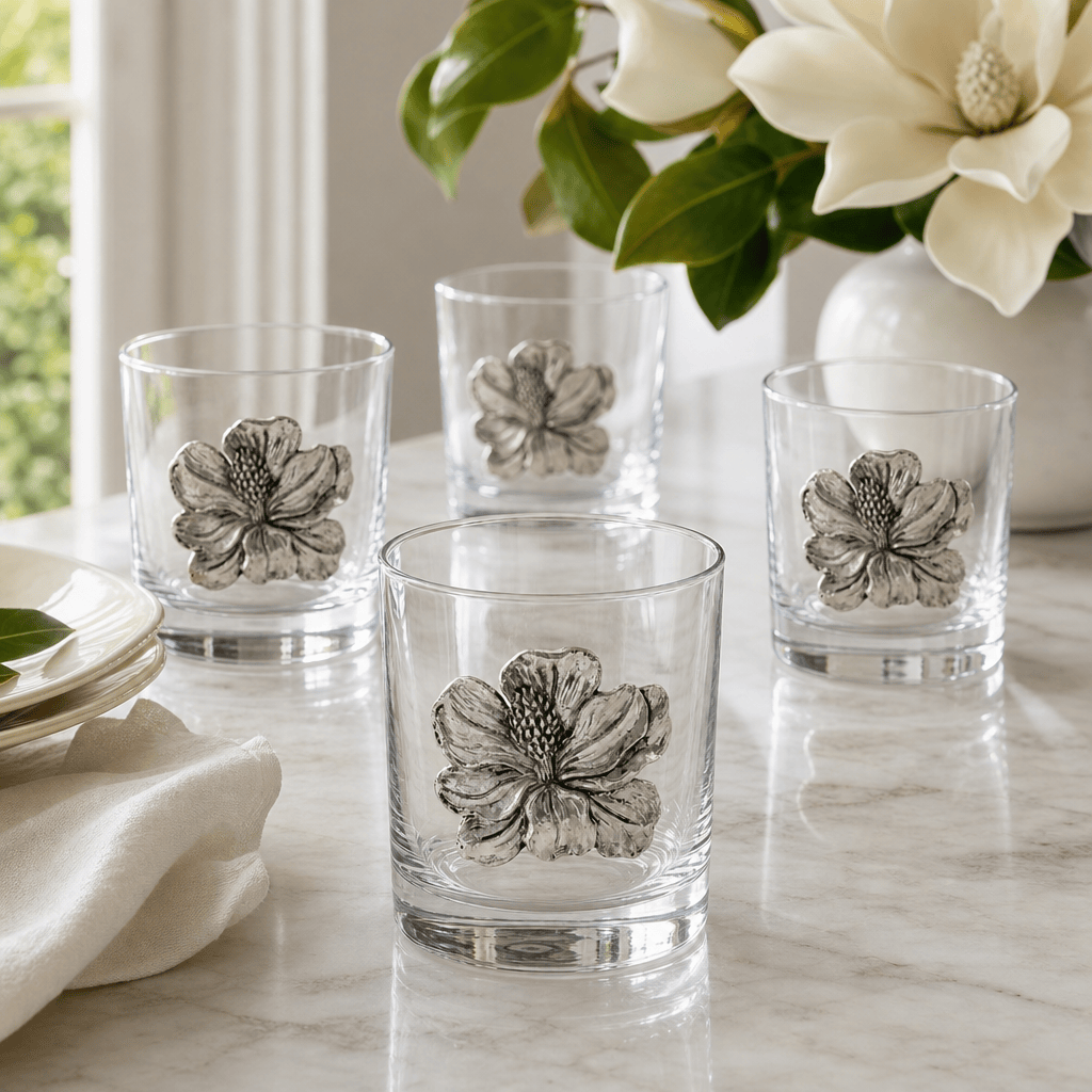 Arthur Court Magnolia Magnolia Bar Glasses Set of 4