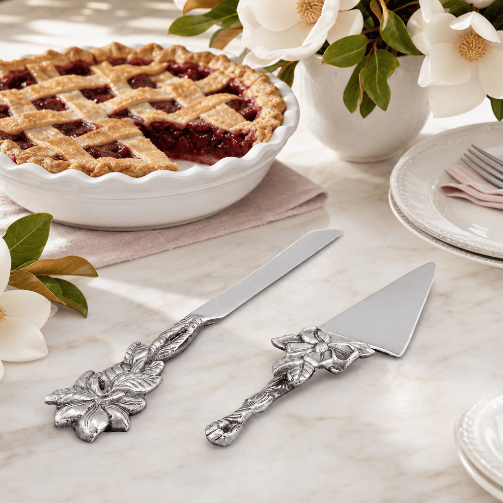 Arthur Court Magnolia Magnolia Cake Knife and Pie Server