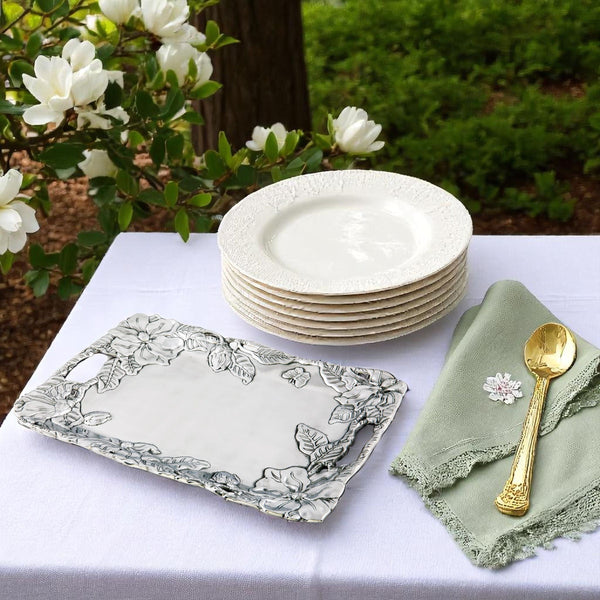 s Aluminum Magnolia Tray: Must-have item for Dinner Hosts Home