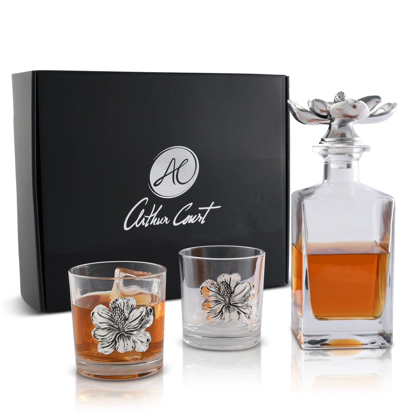Arthur Court Magnolia Magnolia Decanter Set with Glasses