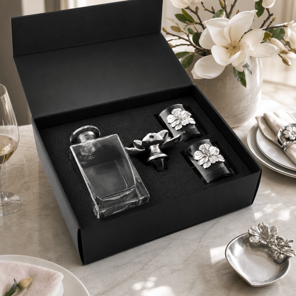 Arthur Court Magnolia Magnolia Decanter Set with Glasses