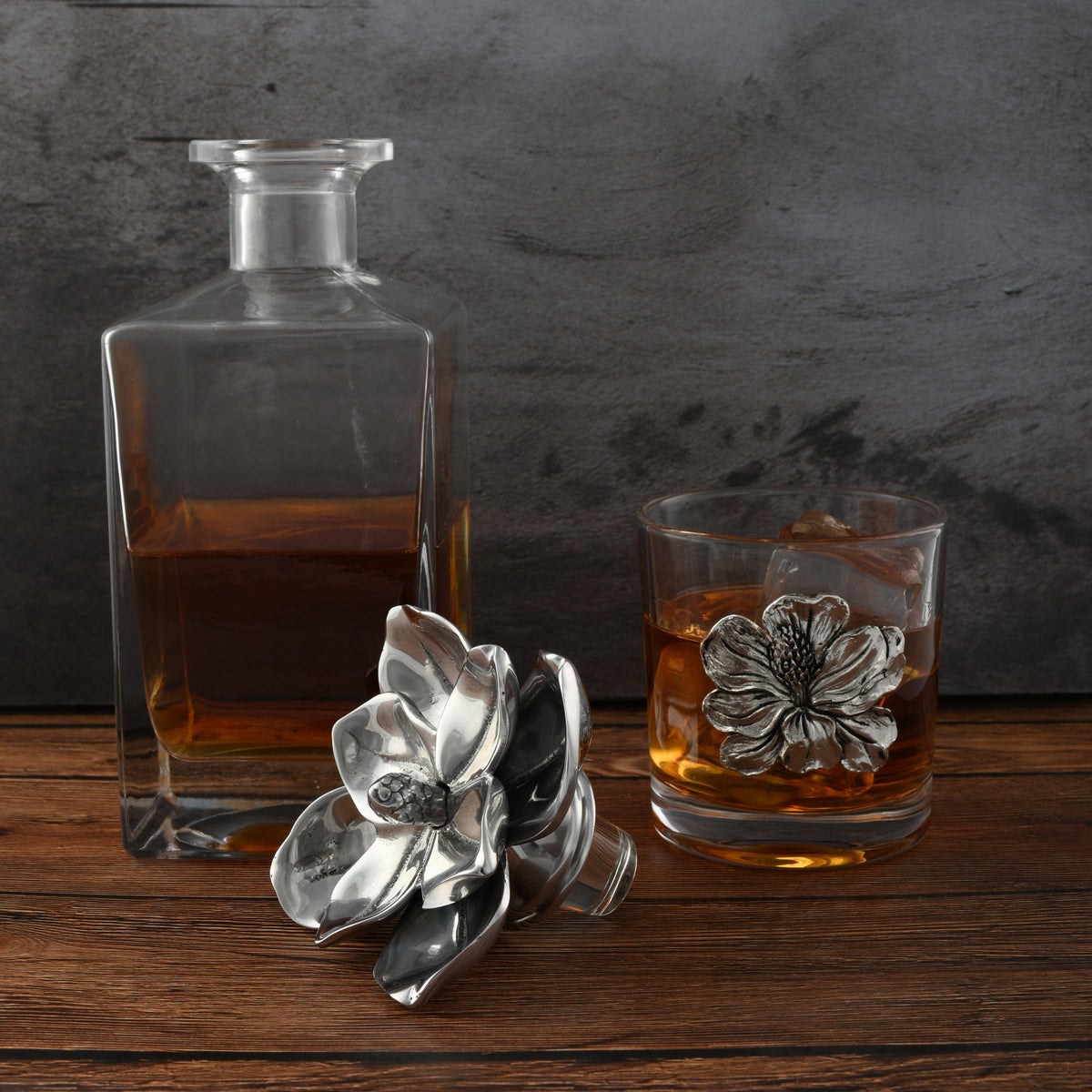 Arthur Court Magnolia Magnolia Decanter Set with Glasses