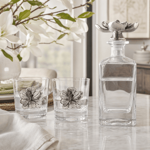 Arthur Court Magnolia Magnolia Decanter Set with Glasses