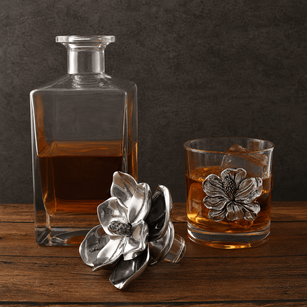 Arthur Court Magnolia Magnolia Decanter Set with Glasses