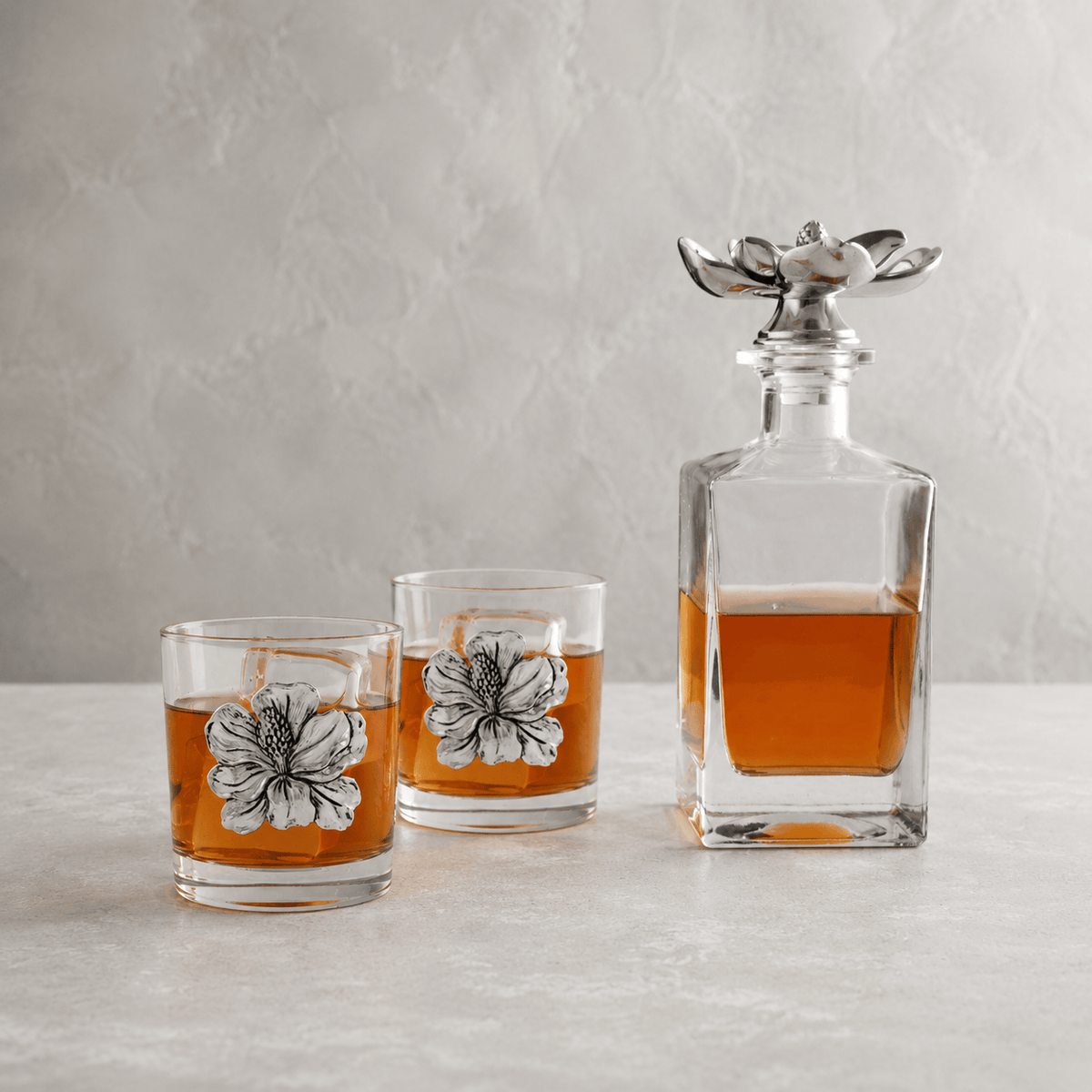 Arthur Court Magnolia Magnolia Decanter Set with Glasses