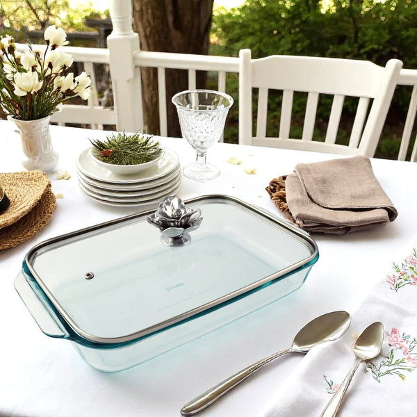 Arthur Court Large Pyrex Roasting Dish With Lid Arthur Court Metal