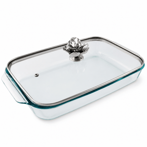 Arthur Court Magnolia Magnolia Lid with Pyrex 3 quart Baking Dish
