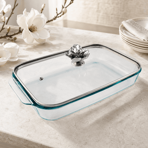 Arthur Court Magnolia Magnolia Lid with Pyrex 3 quart Baking Dish