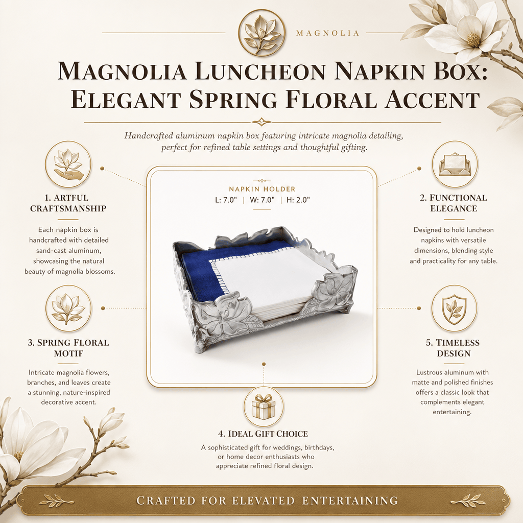 Arthur Court Magnolia Magnolia Luncheon Napkin Box