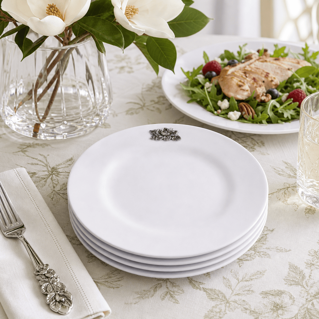 Arthur Court Magnolia Magnolia Melamine Lunch Plates - Set of 4