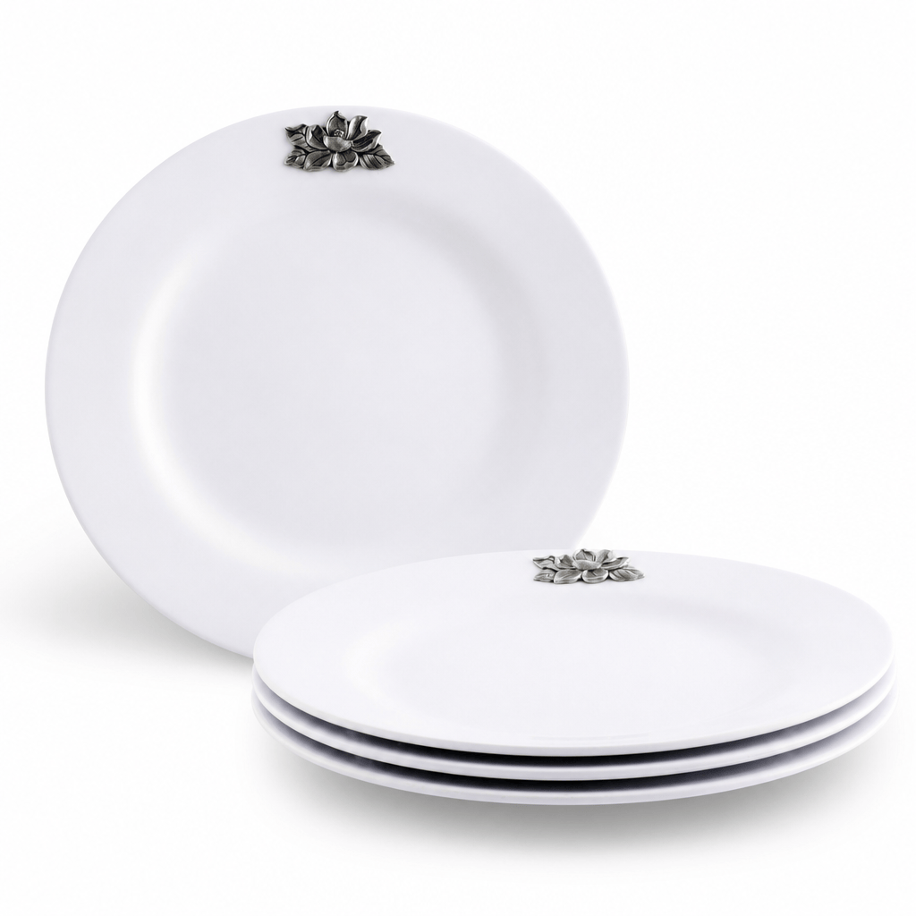 Arthur Court Magnolia Magnolia Melamine Lunch Plates - Set of 4