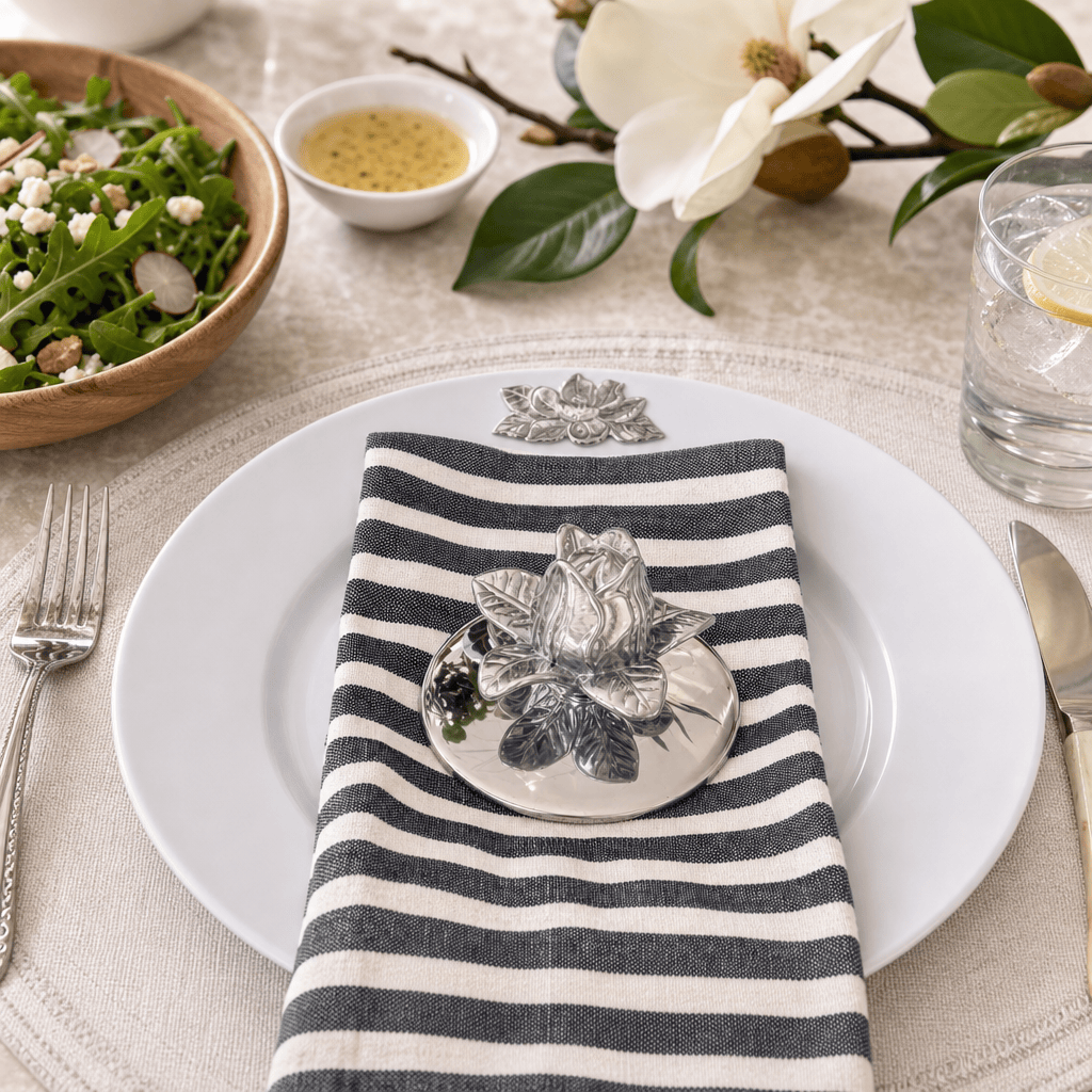 Arthur Court Magnolia Magnolia Melamine Lunch Plates - Set of 4