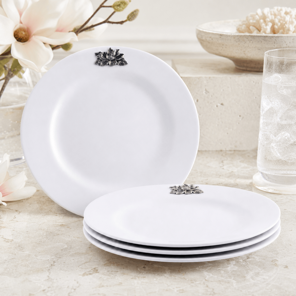Arthur Court Magnolia Magnolia Melamine Lunch Plates - Set of 4