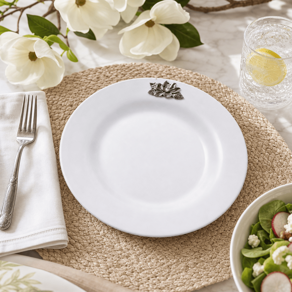 Arthur Court Magnolia Magnolia Melamine Lunch Plates - Set of 4