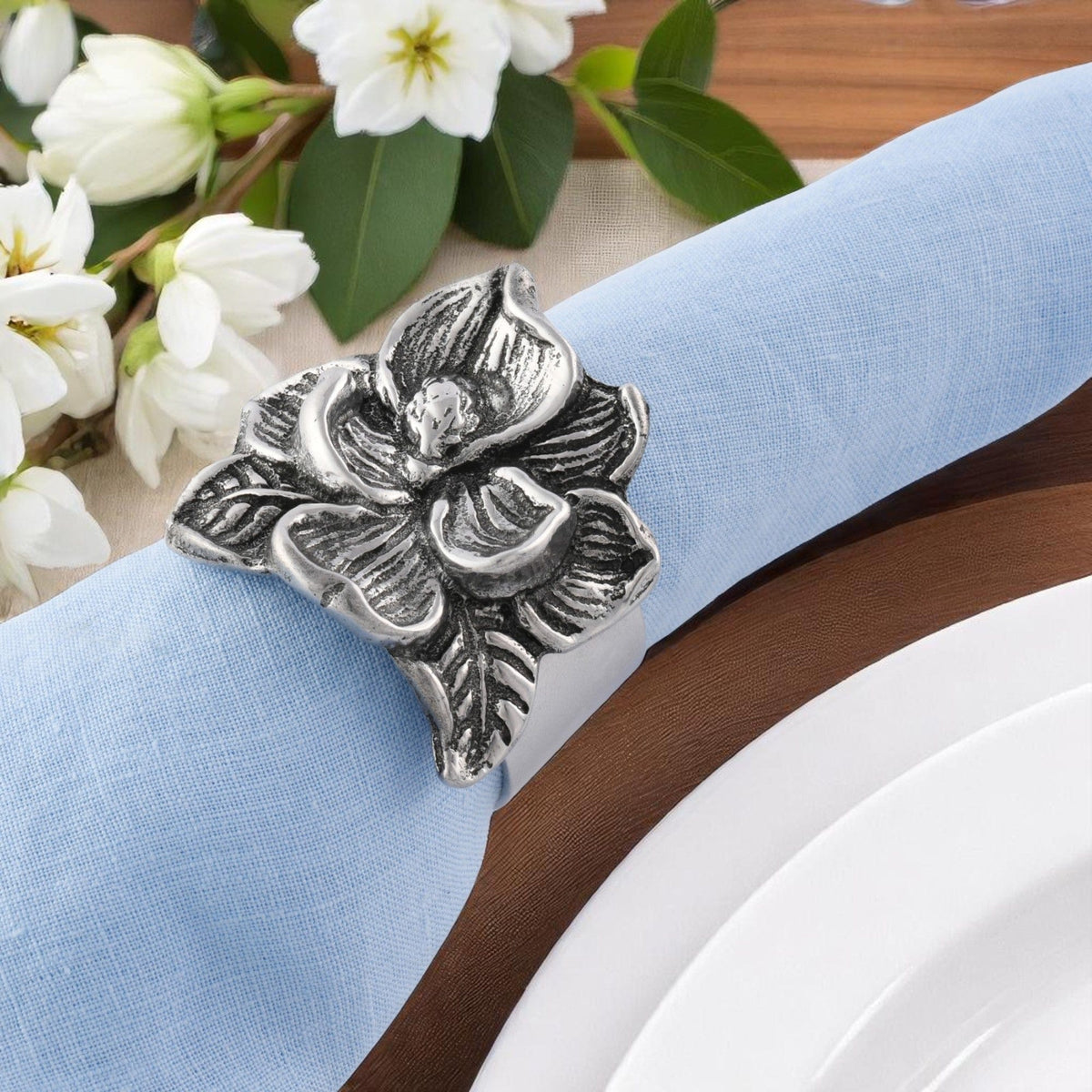 Arthur Court Magnolia Magnolia Napkin Rings - set of 4