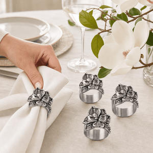 Arthur Court Magnolia Magnolia Napkin Rings - set of 4