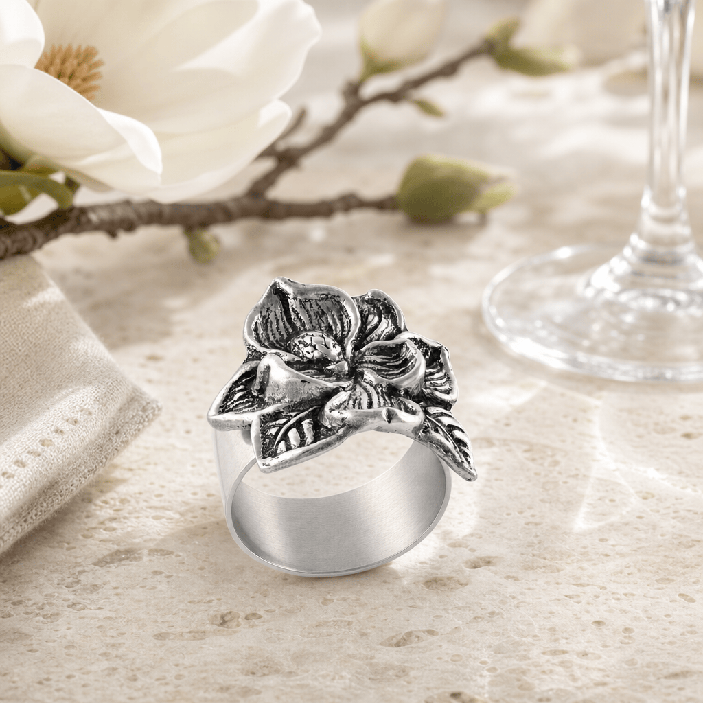 Arthur Court Magnolia Magnolia Napkin Rings - set of 4